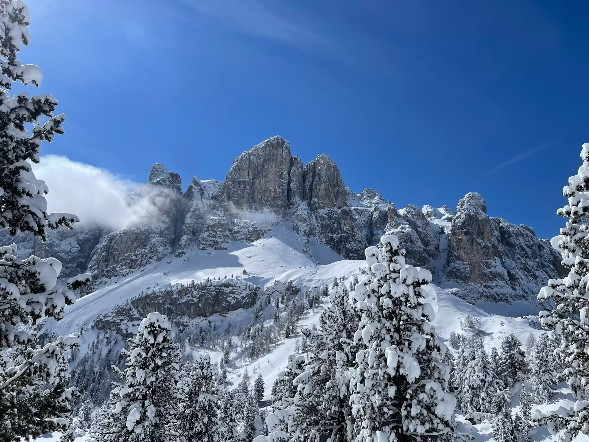 Colfosco, Alta Badia - panoramic mountain village view