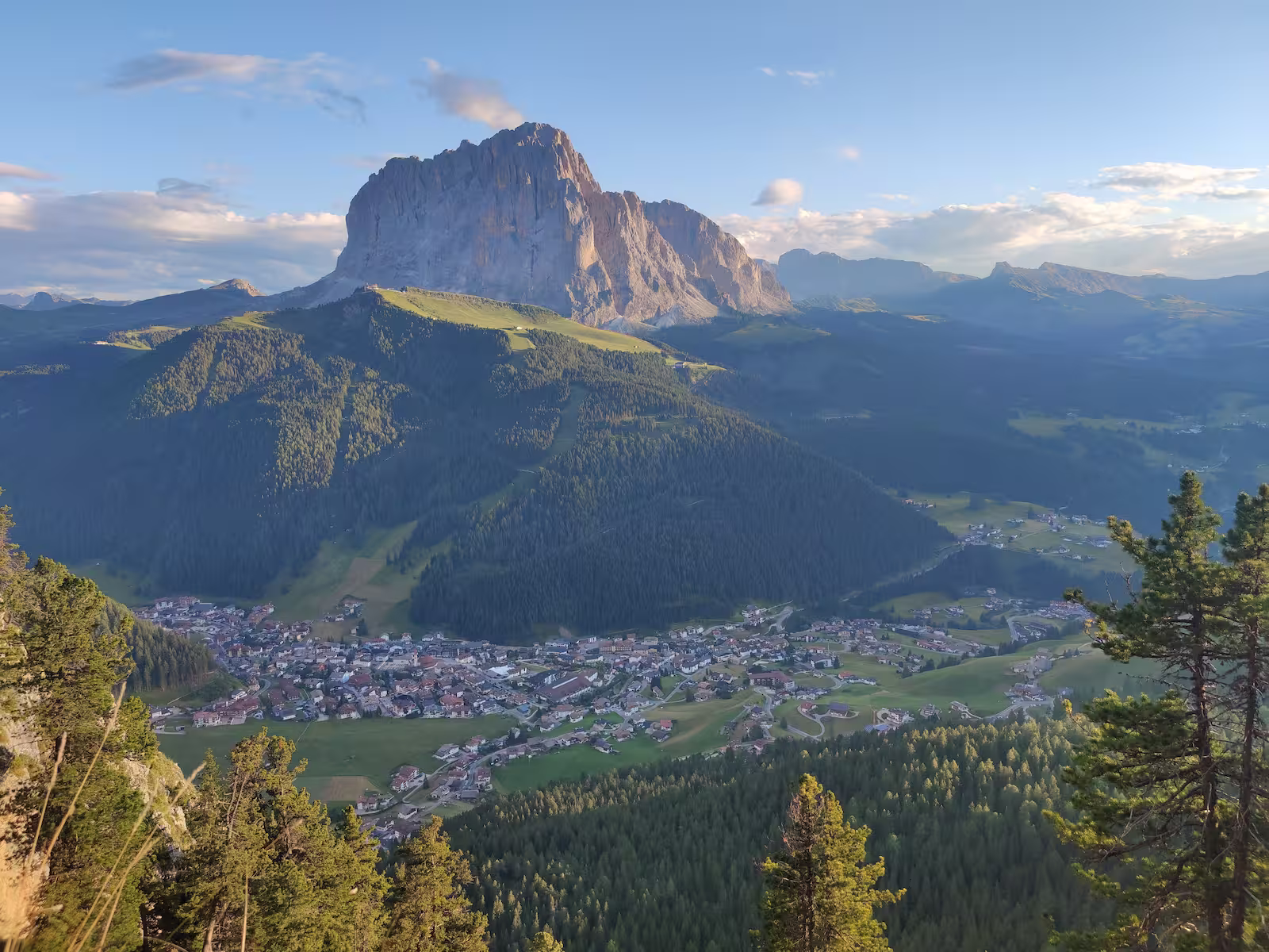Selva, Val Gardena - panoramic mountain village view
